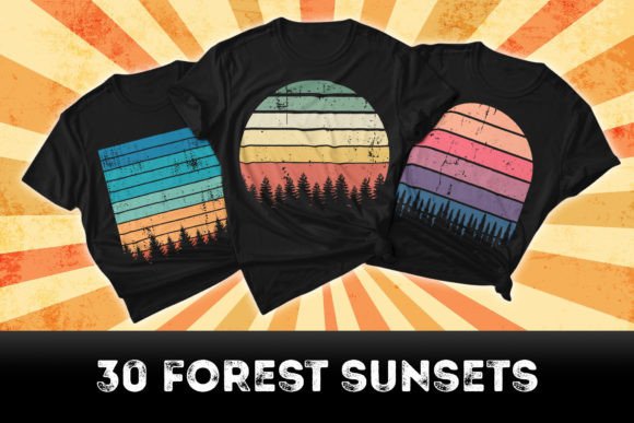 30 Print on Demand Forest Nature Sunsets