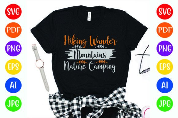 Hiking Wander Mountains Nature Camping Graphics