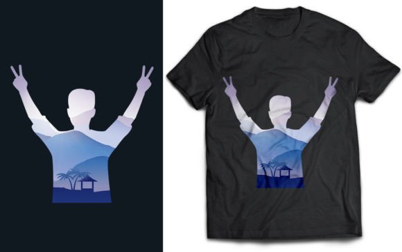 Man and Nature Landscape T-shirt SVG