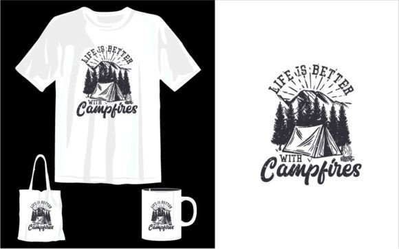 Nature Campfires T-shirt Design Graphics