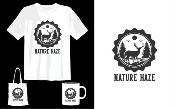 Nature Haze Deer T-shirt Design