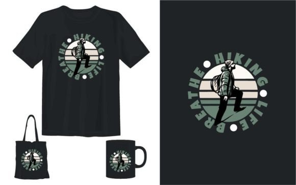Nature Hiking Logo T-shirt Design Graphics