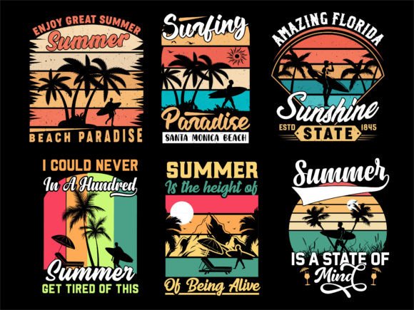 Summer Vector Elements for T-Shirt Design
