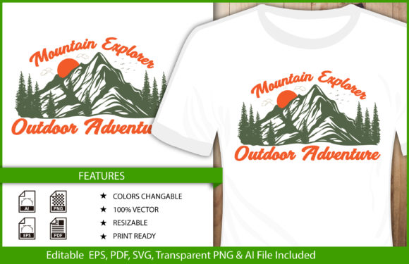 T-shirt Mountain Outdoor Adventure Graphics