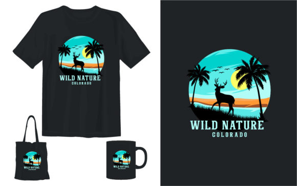 Wild Deer Nature T-shirt Design: Graphics for Creative Sellers