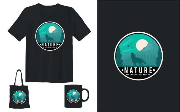 Wild Wolf Nature T-shirt Design: Graphics for Real Website Use